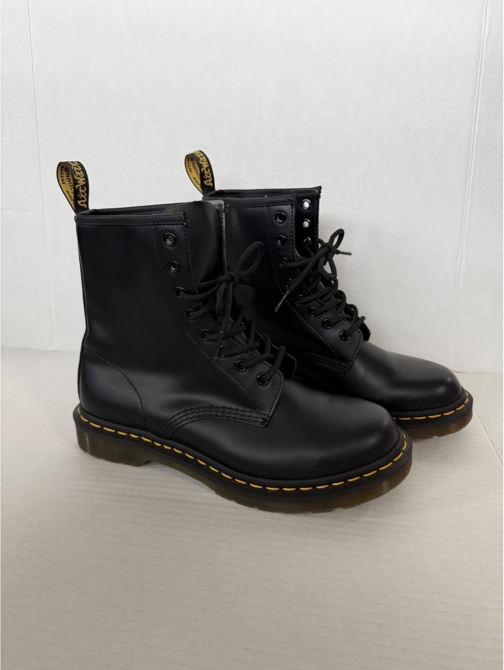 Dr. Martens 1460 Black Leather Combat Boots Size 8